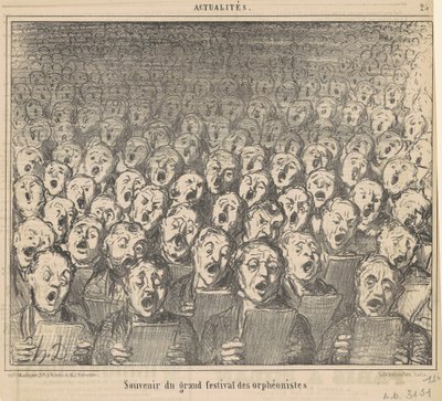 Emléktárgy az orfeonisták nagy fesztiváljáról alkotó: Honoré Daumier