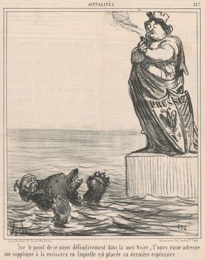 Mindjárt megfullad... alkotó: Honoré Daumier