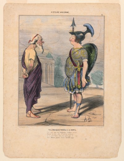 Telemachus visszatért az erényhez alkotó: Honoré Daumier