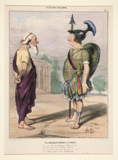 Telemachus visszatért az erényhez. A szívét, amelyet Eucharis túl sokáig foglalkoztatott alkotó: Honoré Daumier