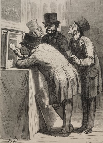 Az aukciós terem: Az amatőr. alkotó: Honoré Daumier