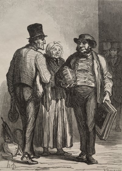 Az aukciós terem: A kereskedők. alkotó: Honoré Daumier