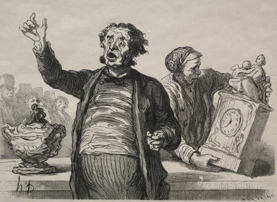 Az aukciós terem: The Town Crier. alkotó: Honoré Daumier