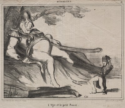 A kozákok nevetésre (61. tábla): Az ogre és a kis Tom Thumb alkotó: Honoré Daumier