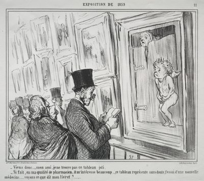Az 1859-es kiállítás (11. tábla): Gyere ide, barátom, nem tartom szépnek ezt a festményt alkotó: Honoré Daumier