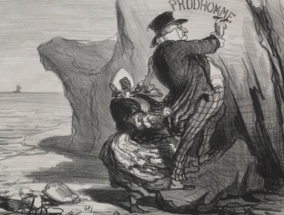 A jó polgár (3. tábla): Meg akarom hagyni ezen a sziklán tett látogatásunk elmúlhatatlan emlékművét... alkotó: Honoré Daumier