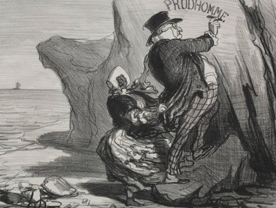 A jó polgári tábla 3: Látogatásunk romolhatatlan emlékművét akarom hagyni..., 1854. alkotó: Honoré Daumier