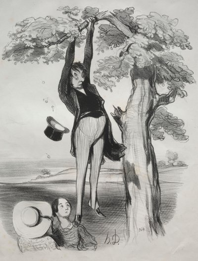 A szilvafa túl erőteljes megrázásának veszélyei (ha már felnőtt ember) alkotó: Honoré Daumier
