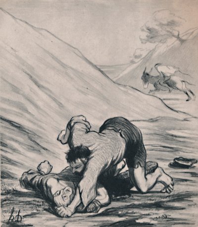 A rablók és a szamár, 1860-as évek, 1946. alkotó: Honoré Daumier