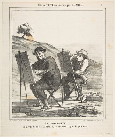 A tájfestők, az első a természetet, a második az elsőt másolja, től..., 1865. május 12. alkotó: Honoré Daumier