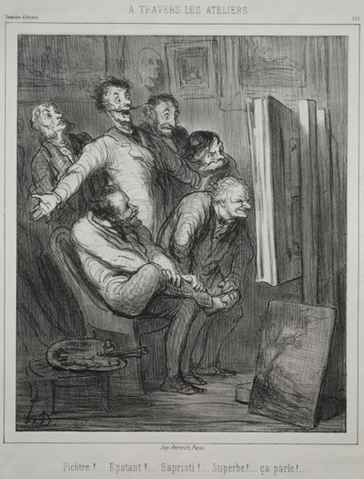 A stúdiókon keresztül, 1862. alkotó: Honoré Daumier