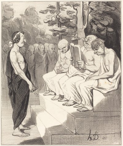Telemachust kihallgatták a bölcsek alkotó: Honoré Daumier