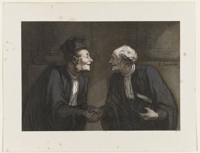 Két ügyvéd kezet fog // Deux avocats: la poignée de main alkotó: Honoré Daumier