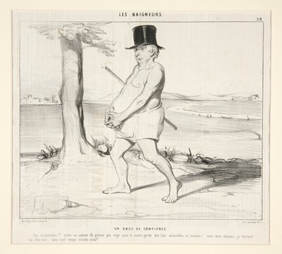 A bizalom megsértése. Nyomorult!! raboljanak ki a börtönből egy ügyvédet, aki a természeti és társadalmi törvények védelme alatt úszik! alkotó: Honoré Daumier