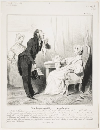 Egy érzékeny ember (Caricaturana 43) alkotó: Honoré Daumier