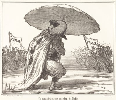 Egy napernyő nehéz helyzetben alkotó: Honoré Daumier