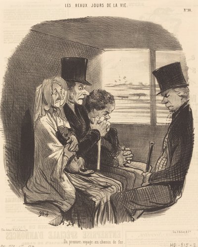 Az első vasúti utazás alkotó: Honoré Daumier