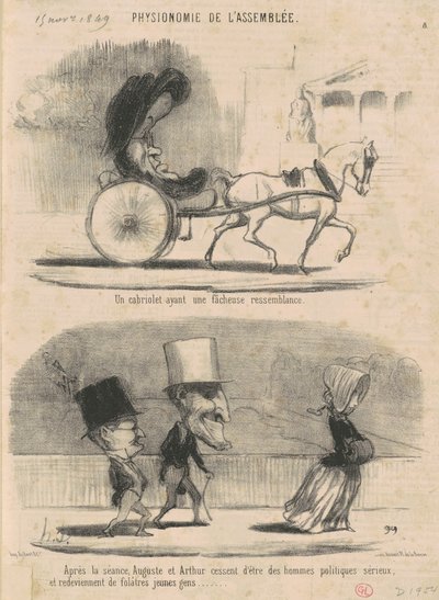 Egy kabrió szerencsétlen hasonlósággal... alkotó: Honoré Daumier