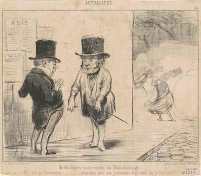 A makadámozás egyik ... hátránya ... alkotó: Honoré Daumier