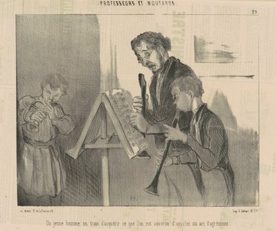 Egy fiatal férfi, aki éppen megszerzi... az élvezet művészetét alkotó: Honoré Daumier