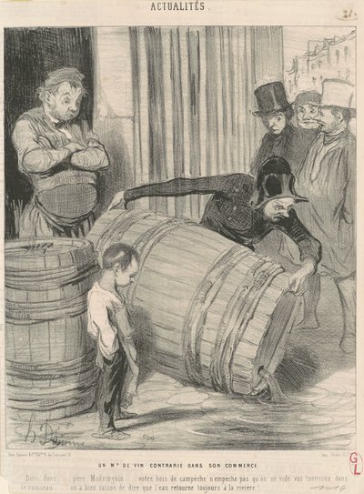 Egy borkereskedő feldúlt üzletében alkotó: Honoré Daumier