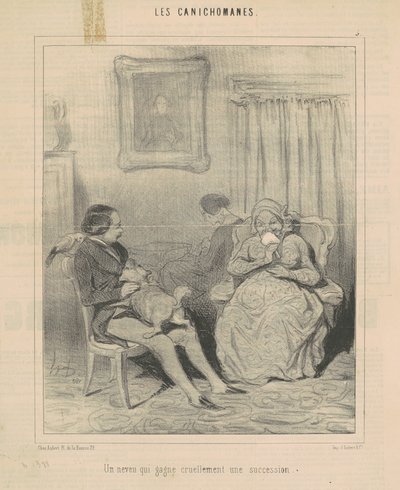 Egy unokaöccs, aki kegyetlenül birtokot szerez alkotó: Honoré Daumier