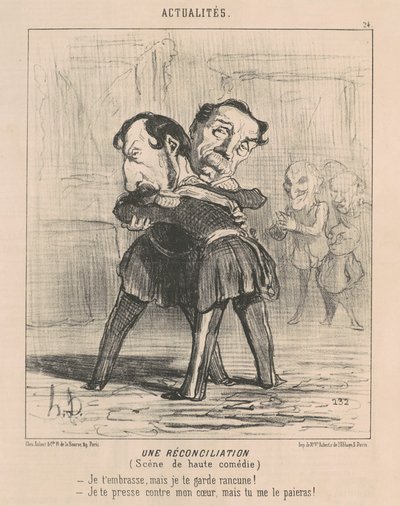 Egy megbékélés, a nagy komédia jelenete... alkotó: Honoré Daumier