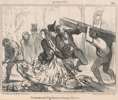 Élvezetes séta a Champs-Elysées-n alkotó: Honoré Daumier