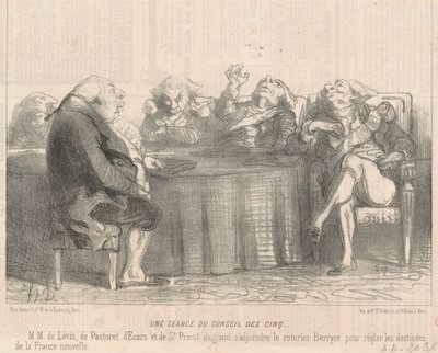 Az ötfős tanács ülése alkotó: Honoré Daumier