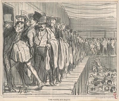 Látogatás a fürdőben alkotó: Honoré Daumier