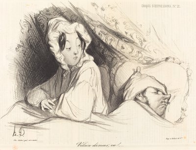 Szemtelen alvó, hajrá! alkotó: Honoré Daumier