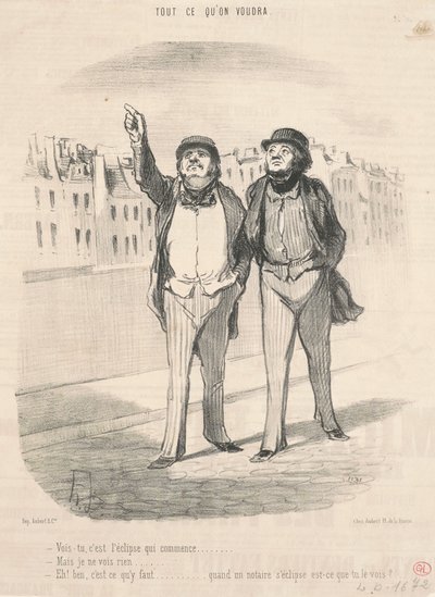 Látod, a napfogyatkozás kezdődik... alkotó: Honoré Daumier