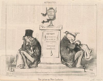 A Père Lachaise-ban készült kilátás alkotó: Honoré Daumier