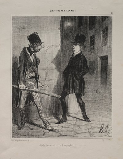 Hány óra van, kérem? alkotó: Honoré Daumier