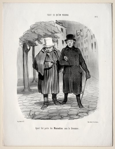 Mit akarsz, 7. tábla: Miután átvette a dandies részét a Directory alatt, 1847. alkotó: Honoré Daumier
