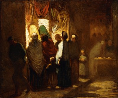 Kirakatot nézni, vásárlási szándék nélül alkotó: Honoré Daumier
