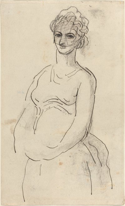 Nő fátyollal alkotó: Honoré Daumier