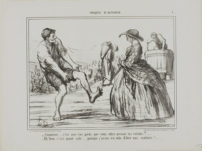 "- Mi a lábaddal nyomod a szőlőt... - Persze, és egyáltalán nem koszos... mióta levettem a cipőmet!", 1. tányér a Croquis D