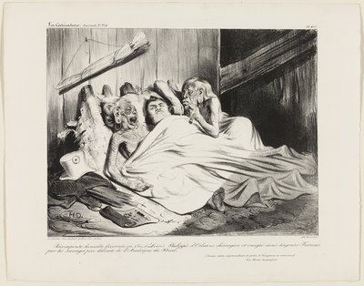 Egy tisztességes jutalom, amelyet Észak-Amerika nem prűd vademberei 1800-ban nyújtottak át Louis-Philippe of Orléansnak, a sebésznek és a külföldre szakadt, de még mindig francia Louis-Philippe-nek. (Üdvözöllek, kegyes Fekete Hölgy, az Úr van veled.) Egy n alkotó: Honoré Victorin Daumier