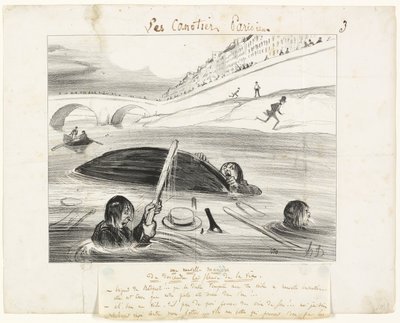 Egy új út az élet folyón való lebegéshez, harmadik lemez a Les Canotiers Parisiensből alkotó: Honoré Victorin Daumier