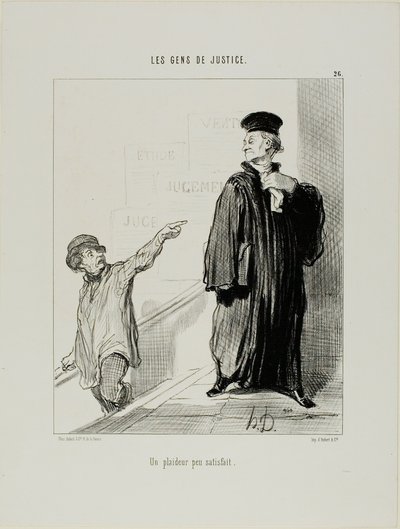 Egy meglehetősen elégedetlen pereskedő, 26. tábla a Les Gens De Justice-ból alkotó: Honoré Victorin Daumier