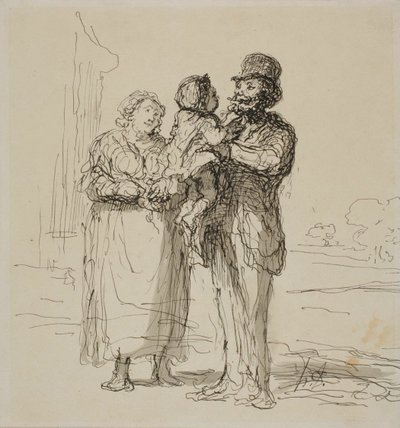 Családi jelenet alkotó: Honoré Victorin Daumier