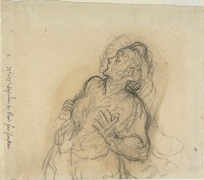 Rémült nő alkotó: Honoré Victorin Daumier