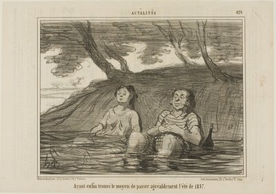Miután végre megtalálták a megoldást, hogy kellemesen töltsék az 1857-es nyarat, az Actualités 429. tányérja alkotó: Honoré Victorin Daumier