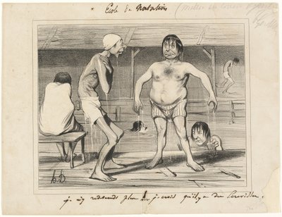 Nem megyek be oda többé! - Azt hiszem, rákok vannak odalent..., lemez a Les Baigneurs-től alkotó: Honoré Victorin Daumier