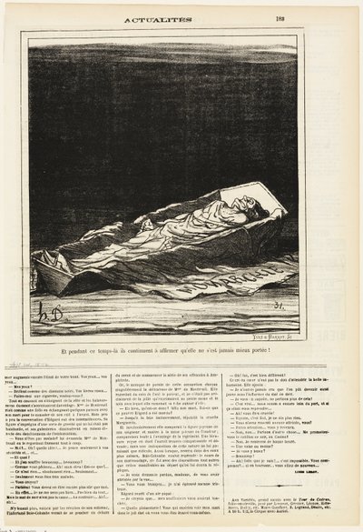 Eközben továbbra is ragaszkodnak ahhoz, hogy soha nem volt jobb, 183. tányér az Actualitésből alkotó: Honoré Victorin Daumier
