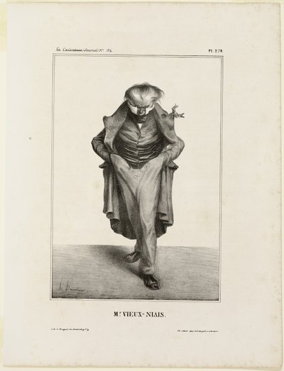 Mr. Vieux-Niais, 278. tábla a Célébrités de la Caricature-ból alkotó: Honoré Victorin Daumier