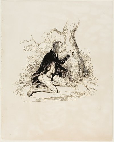 Szegény fiatalember! Csak még egy levél, és erkölcsi helyzete tökéletesen világossá válik, 1. tábla a Sentimens Et Passionsa-ból alkotó: Honoré Victorin Daumier