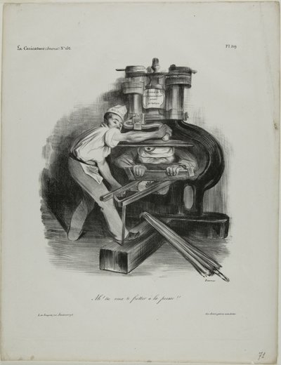 "Szóval, bele akarsz avatkozni a sajtóba!" - 319-es tányér. alkotó: Honoré Victorin Daumier