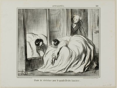 Tanulmány a tiszteletadásról a Lándzsások Quadrille-je számára, 380. lemez az Actualités-ból alkotó: Honoré Victorin Daumier